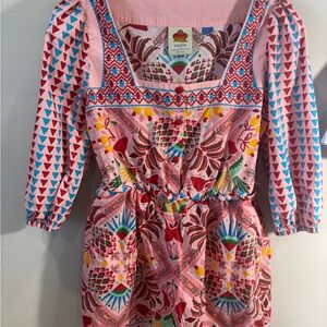 FARM Rio Pink and Red Geometric Romper